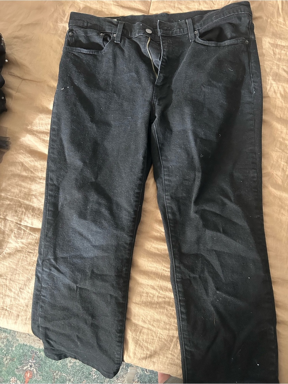 Black Straight-Leg Jeans